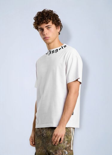 Palm Angels Neck Logo Regular Tee White pma0166097