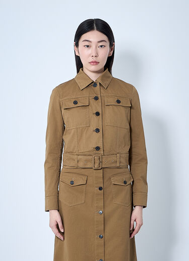 Saint Laurent コットンサージクロップドジャケット  ブラウン sla0259008