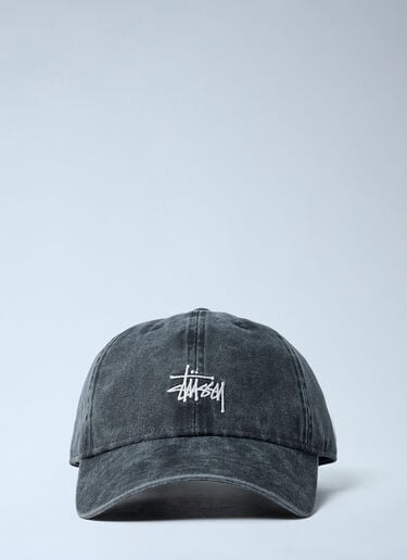 Logo Motif Baseball Cap Stüssy Logo Motif Baseball Cap Charcoal sts0162017