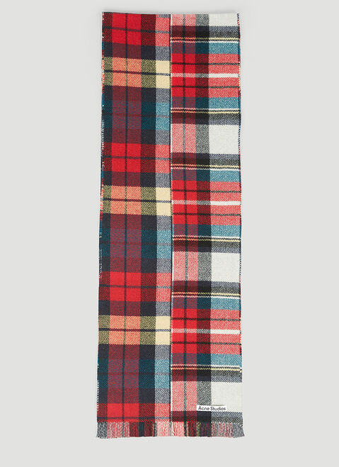 Acne Studios Check Wool Scarf Yellow acn0353001
