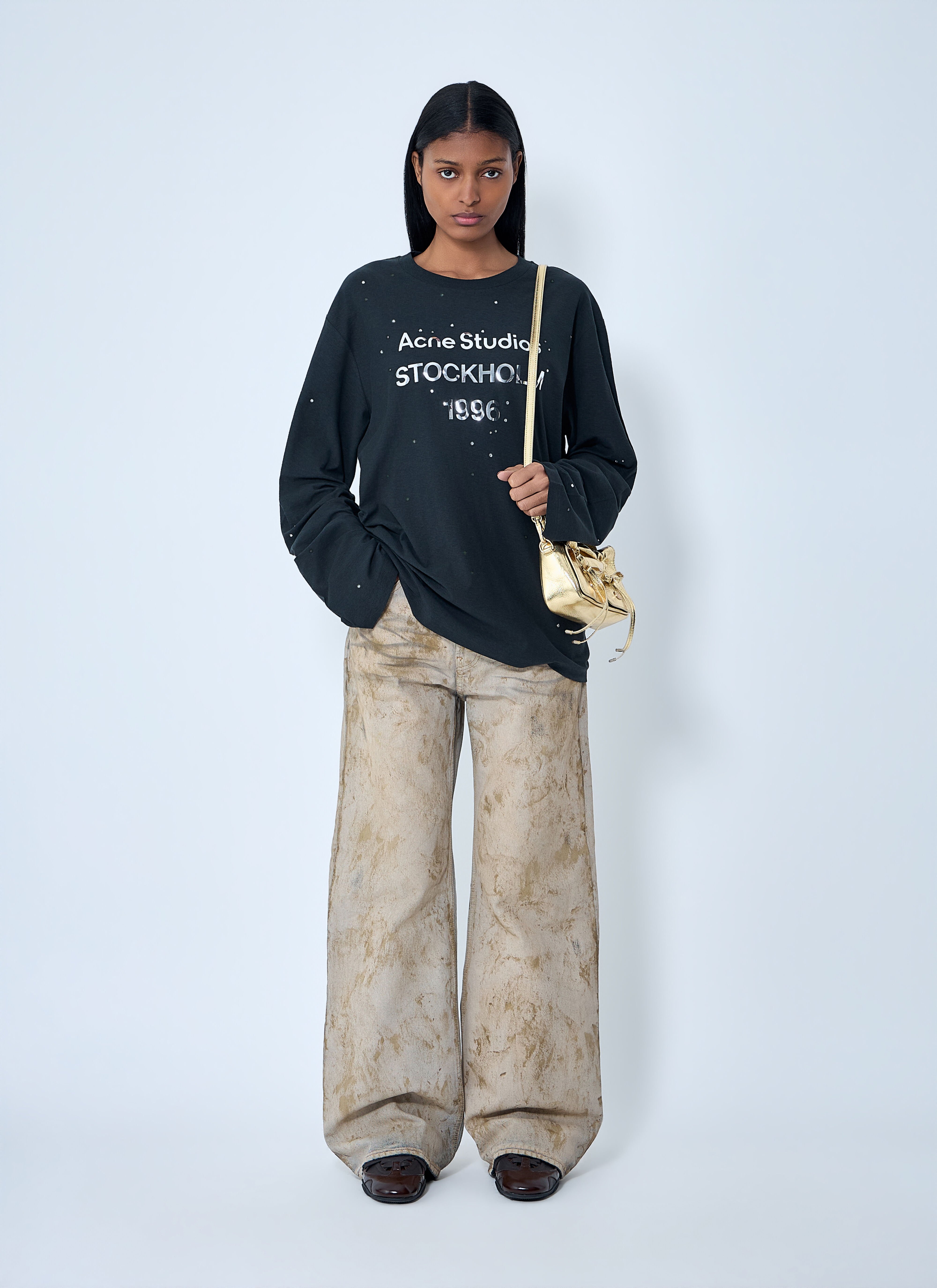 Acne Studios Women's' Logo Motif T-Shirt in Black | LN-CC®