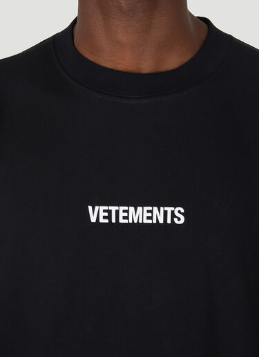 VETEMENTS 로고 라벨 티셔츠 블랙 vet0147007