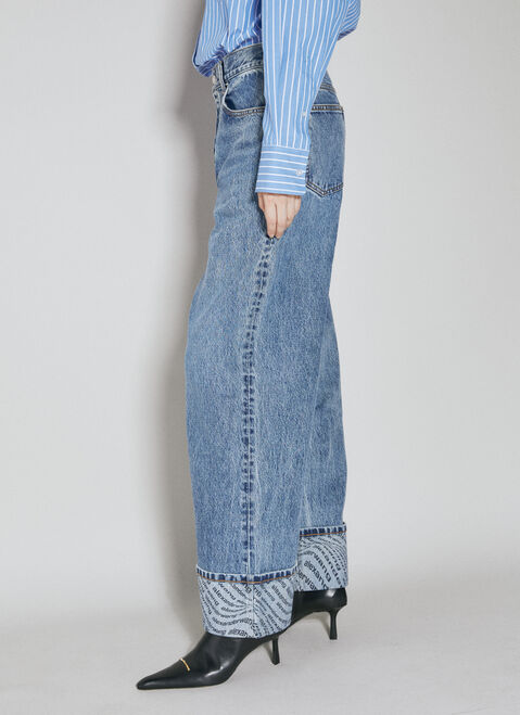 Rick Owens Wave Cuff Wide Jeans Black ric0253004