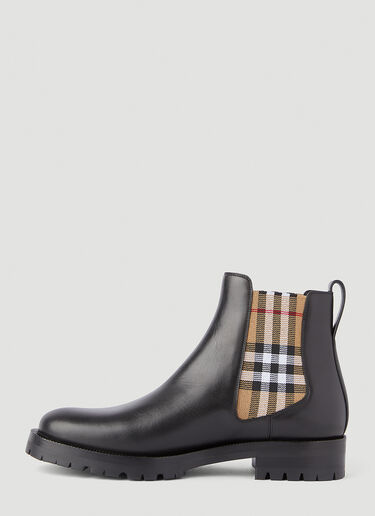 Burberry Check-Panel Chelsea Boots Black bur0245066