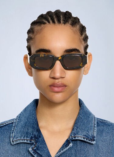 LN-CC® - Off-White: Olympia Brown Lens Sunglasses - Black Off-White Olympia Brown Lens Sunglasses Black ofw0364475