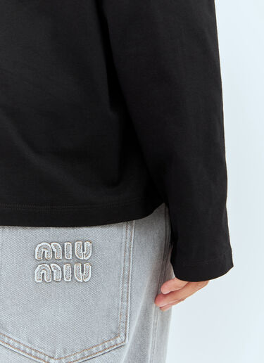 Miu Miu Logo Embroidery Sweatshirt Black miu0258066