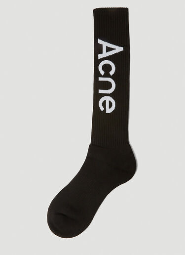 Acne Studios Logo Socks Black acn0148063