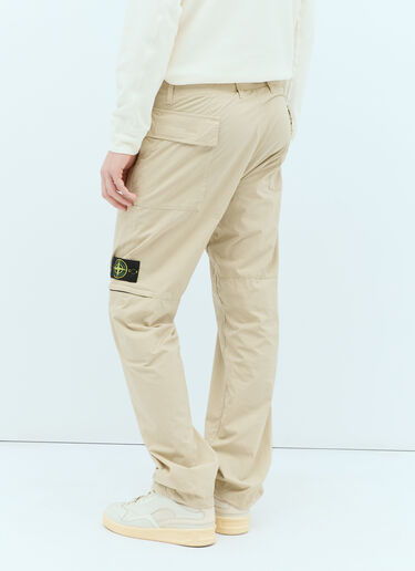 Stone Island Logo Patch Cargo Pants Beige sto0156093