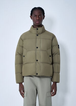 Stone Island Logo Patch Bomber Jacket Green sto0164070