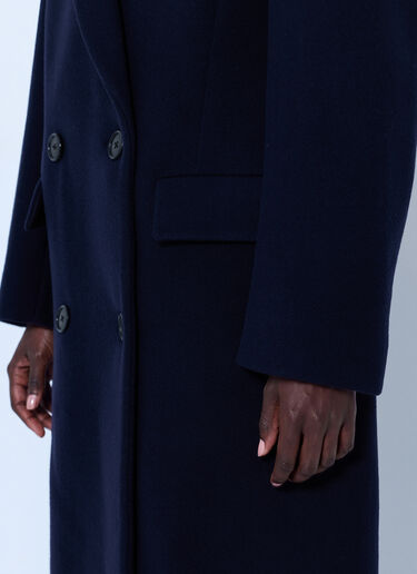 LN-CC® - The Row: Bamira Double-Breasted Wool Coat - Navy The Row Bamira Double-Breasted Wool Coat Navy row0266002