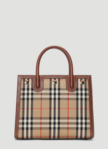 Burberry Title Vintage-Check Mini Tote Bag Beige bur0243034