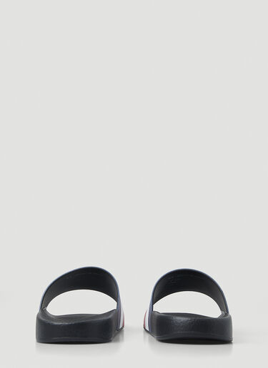 Moncler Logo Stripe Slides Black mon0147039