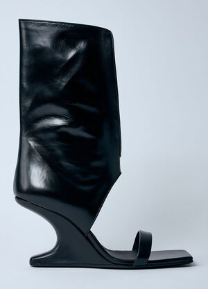 UGG Leather Winged Wedge Sandals Black ugg0260004