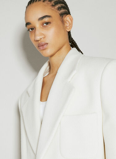 Saint Laurent Chevron Wool Blazer White sla0254025