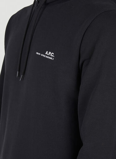 A.P.C. Item Logo Print Hooded Sweatshirt Black apc0150009