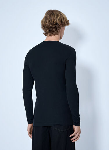 Lemaire Long Sleeve Ribbed Tee Black lem0166014