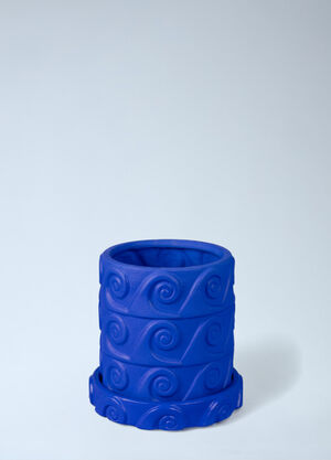 Seletti Magna Graecia Onda Terracotta Vase With Saucer Blue wps0692090