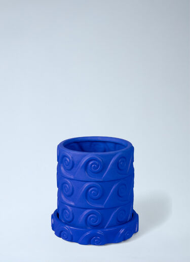 Magna Graecia Onda Terracotta Vase With Saucer Seletti Magna Graecia Onda Terracotta Vase With Saucer Blue wps0692090