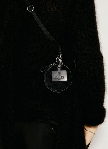 Vivienne Westwood 로고 플라크 랜야드 파우치 블랙 vvw0156018