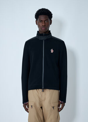 Moncler Grenoble Logo Patch Zip-Up Jacket Black mog0362001