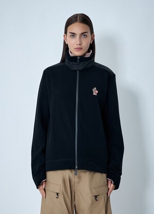 Moncler Grenoble Logo Patch Zip-Up Jacket Black mog0362001