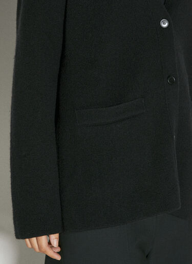 Balenciaga Logo Patch Wool Knit Cardigan Black bal0254011