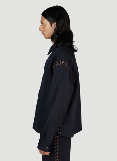 Bottega Veneta 编织外套式衬衫 藏蓝色 bov0151036