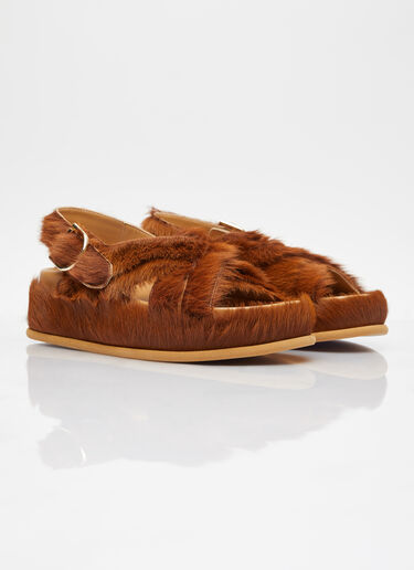 Dries Van Noten Ponyhair Sandals Brown dvn0253007