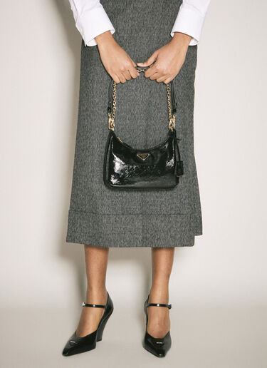 Re-Edition Naplak Patent Leather Mini Bag Prada Re-Edition Naplak Patent Leather Mini Bag Black pra0259008