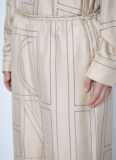 LN-CC® - Toteme: Monogram Silk Pj Pants - Cream Toteme Monogram Silk Pj Pants Cream tot0265043