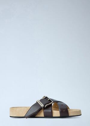 Balenciaga Belt Leather Sandals Brown bal0164016