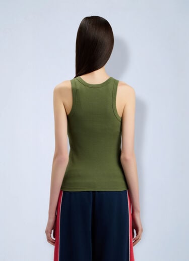 Palm Angels Classic Logo Fitted Tank Top Green pma0264219