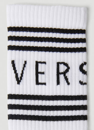 Versace Logo Intarsia Athletic Socks White ver0151061