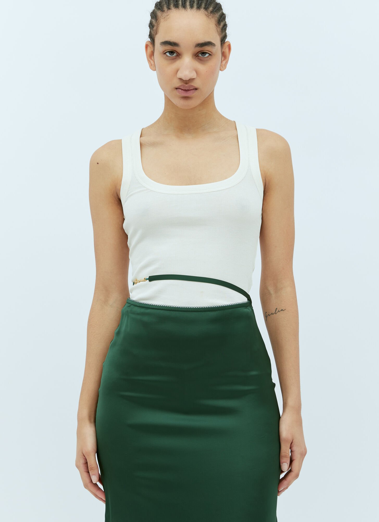 Jacquemus Women Debardeur Fros Grain Cotton Tank Top In White