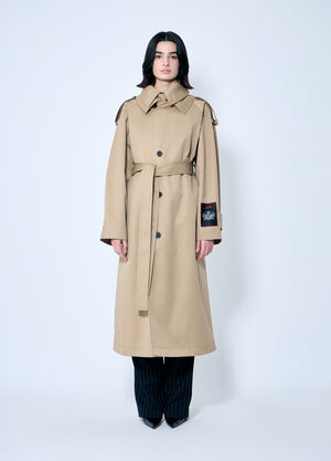 Prada Deconstructed Cotton-Twill Trench Coat Brown pra0260066