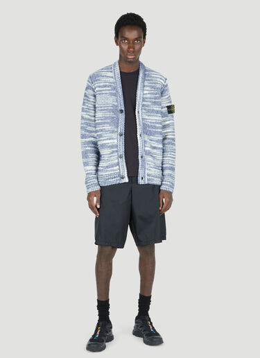 Stone Island Marled Knit Cardigan Blue sto0154063