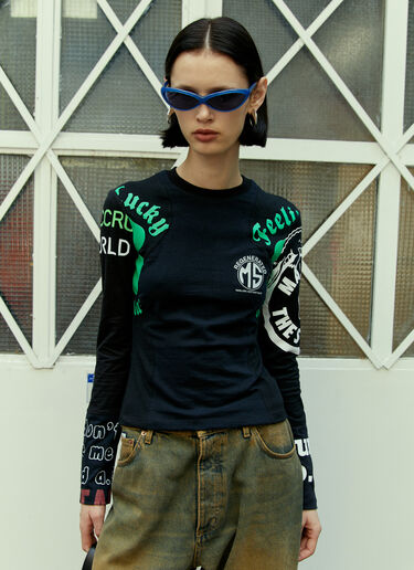 Marine Serre Regenerated Graphic T-Shirt Black mrs0254007