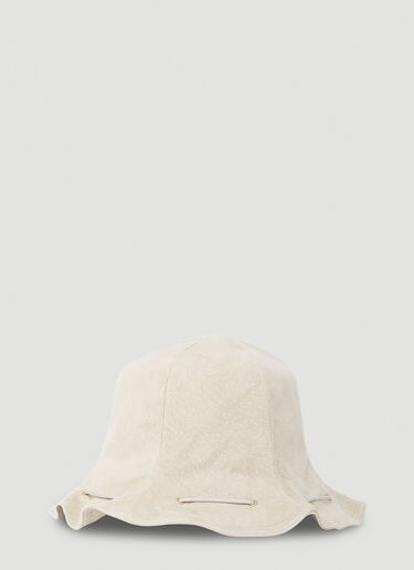 Hender Scheme Drawstring Bucket Hat Beige hes0152007