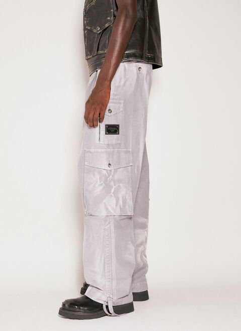 Dolce & Gabbana Garment-Dyed Canvas Cargo Pants Black dol0153003