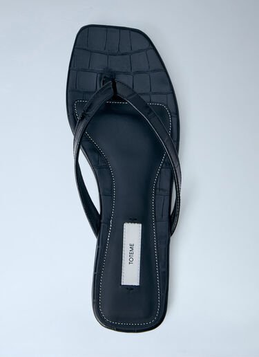 TOTEME Leather Flip Flops Black tot0264042