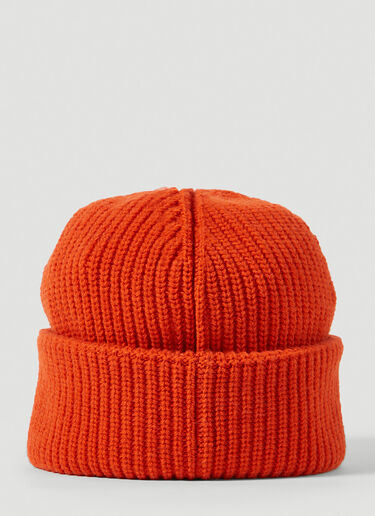 2 Moncler 1952 Logo Patch Beanie Hat Orange mge0150014