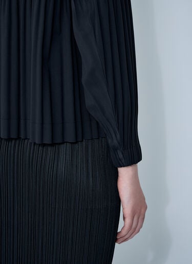 Pleats Please Issey Miyake Pleated Smooth Coat Black plp0260014