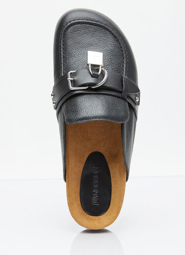 JW Anderson Padlock Loafer Leather Mules Black jwa0154016