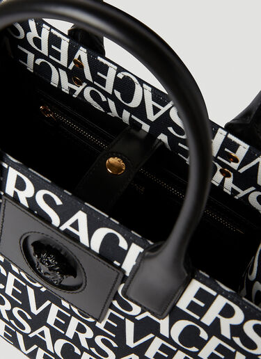 Versace 徽标印花托特包 黑色 vrs0251042