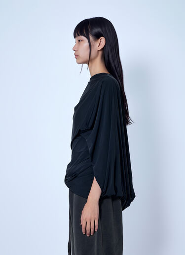 Entire Studios Lycra Side Drape Top Black ent0266030