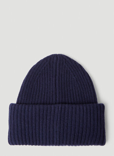 Acne Studios Face Patch Beanie Hat Navy acn0353012