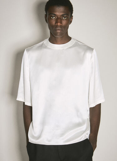 Saint Laurent Silk Satin T-Shirt White sla0156011