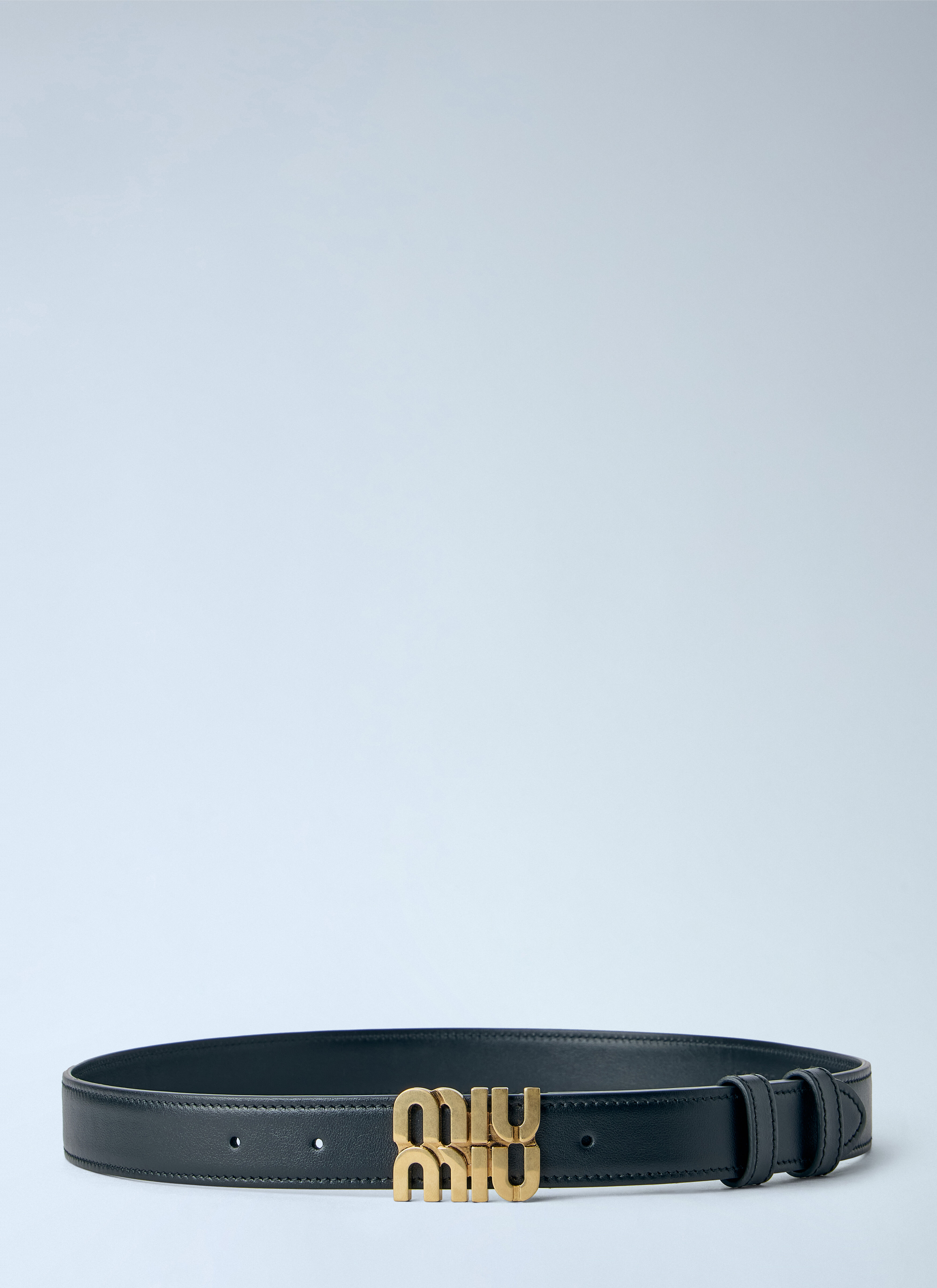 Miu Miu Women's' Logo Buckle Leather Belt in Black | LN-CC®