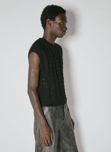 Han Kjøbenhavn Cable Knit Sweater Vest Black han0153006