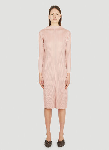 Pleats Please Issey Miyake 百褶半高领连衣裙 粉色 plp0251017
